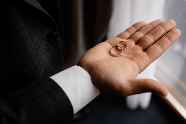 Vintage wedding band on man's finger in 1900s - did men wear wedding rings?